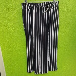 Zara Women's Black and White Striped Pants